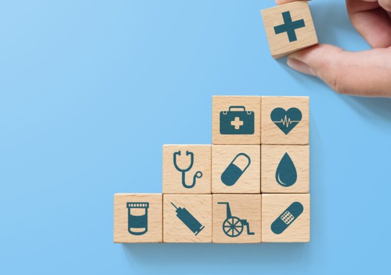 Byggklossar Byggklossar med vårdsymboler